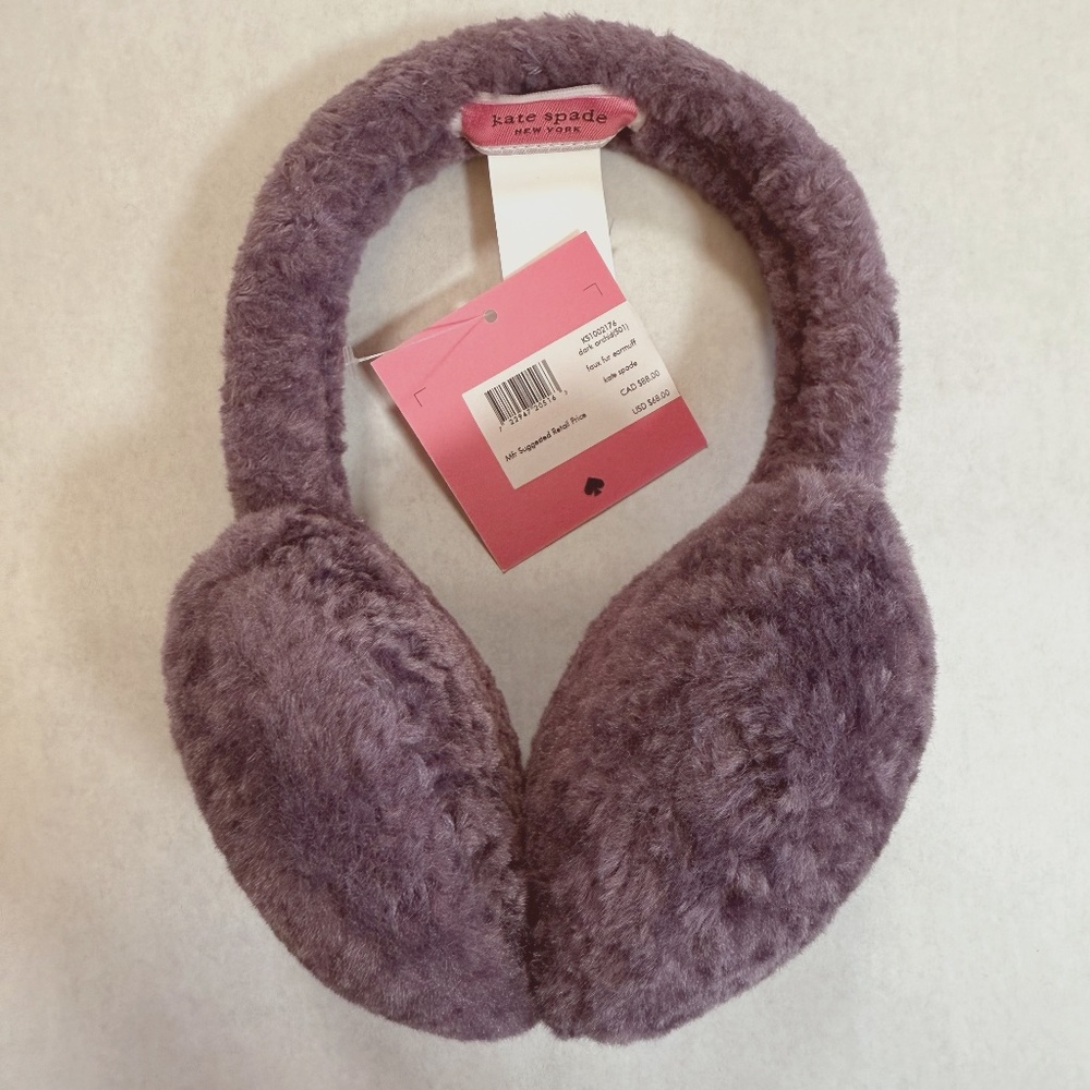 Kate Spade | Faux Fur Earmuffs Purple ***NEW with tags***